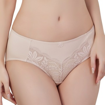 SWEAR 思薇爾 舒漾Bra系列 M-XXL 涼感 消臭 蕾絲 中腰 三角 女內褲 (幽靜膚)