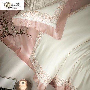 【台灣公司現貨】80s天絲棉高精密刺繡細膩吸濕透氣柔軟爽滑夏季溫柔床上四件套