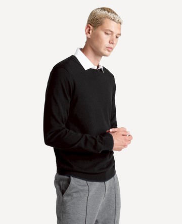 Kenneth Cole | Crew Neck Pullover Knit in Black, Size: S