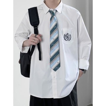 dk長袖制服全套領帶純白日系襯衫