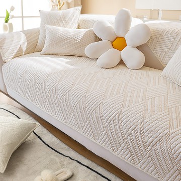 水洗棉沙發墊 背面強力止滑顆粒 親膚透氣 柔軟舒適  180 x 90cm  米菱格