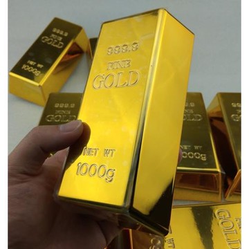 金磚道具塑料仿真金磚假黃金條模型攝影道具擺件裝飾金塊