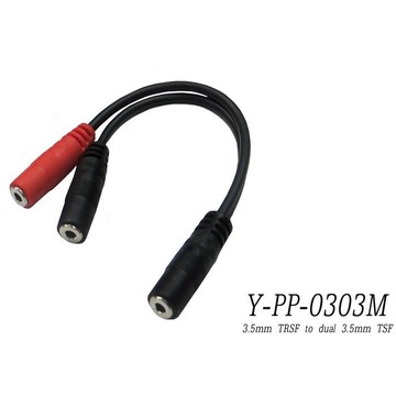台製 Stander Y-PP-0303M 3.5mm 立體聲母頭轉 3.5mm 左右母頭音源訊號分接線【唐尼樂器】