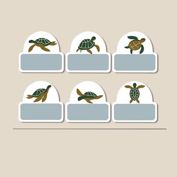 姓名貼紙 耐高溫 防水姓名貼 海龟