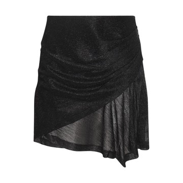 Iro - Black Metallic Viscose Skirt