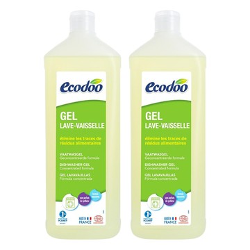Ecodoo 洗碗機專用環保清潔劑 器皿清潔 Ecocert天然環保清潔劑認證  1L  2瓶