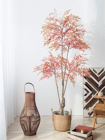 仿真綠植南天竹假植物盆栽馬醉木仿真植物大型落地裝飾網紅造景