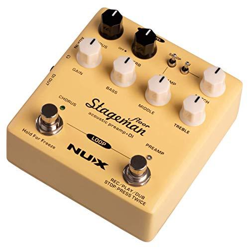 NUX Stageman Floor Acoustic Preamp DI Pedal with Chorus, Reverb,Freeze and