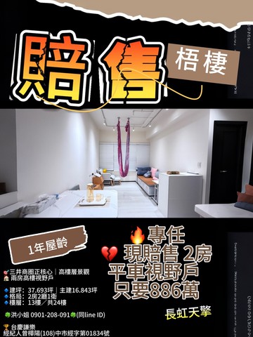 賠售✨高樓無敵視野✨三井特區2房平車✨長虹天擎｜台中市梧棲區大勇南路
