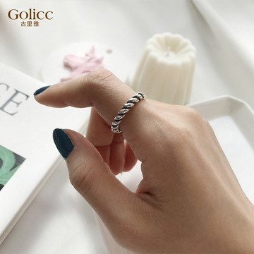【Gulicc】古莉可 戒指 簡約麻花設計素圈戒指可調
