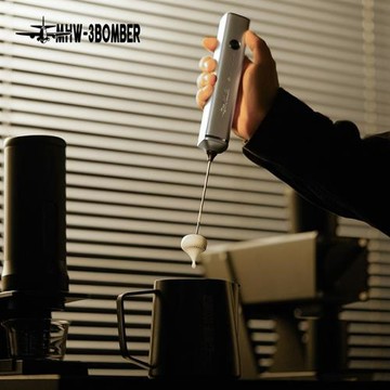 轟炸機MHW電動奶泡器 咖啡拉花自動打奶泡器手持發泡打蛋清攪拌器