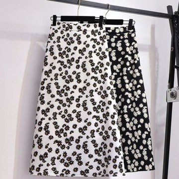 小雛菊半身裙a字裙女夏2024夏季新品高腰雪紡碎花半裙中長款裙子