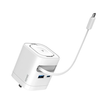 YOMIX 65W氮化鎵四合一手錶自帶線快充充電器(Type-C/USB/Apple Watch/筆電快充/豆腐頭/充電頭)