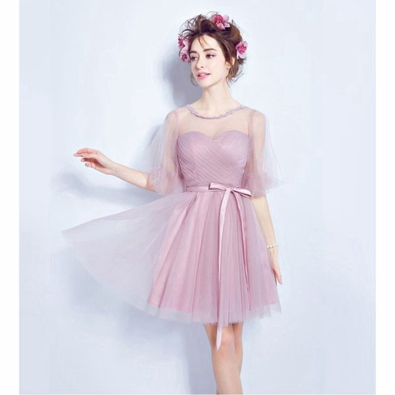カラーミニドレス ピンク 安い 結婚式 ブライズメイドドレス 披露宴 演奏会 カクテルドレス パーティードレス コンサート 二次会 イブニングドレス ドレス 通販 Lineポイント最大0 5 Get Lineショッピング