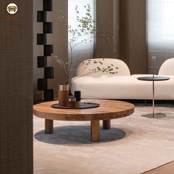 【免運】圓形茶几 茶几組合 客廳茶几北歐圓形實木茶幾小戶型現代簡約古風民宿木質小茶桌家用客廳茶臺優選/附發票 售後保障 工廠直銷 j18