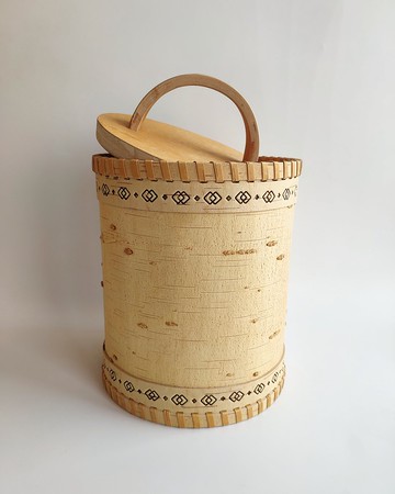 白樺樹皮盒，白樺樹皮罐，茶葉盒