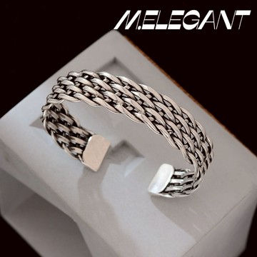 M.e.【24H出貨】跨境民族風編織麻花款版手鐲 做舊風格手鐲 鍍銀手環