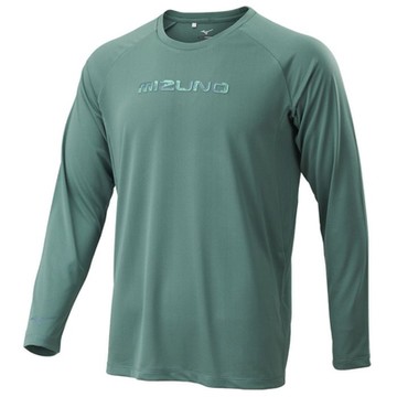 MIZUNO 美津濃 長袖上衣 男款 運動 合身版型 抗紫外線 綠 32TAB50535