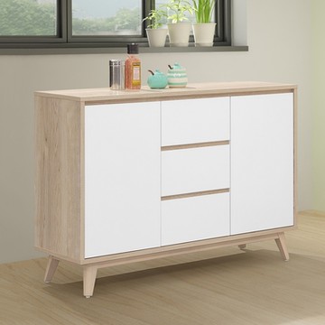 MUNA家居  肯詩特原橡雙色3.6尺餐櫃(碗盤櫃)(785)  109.1X40X81.2cm