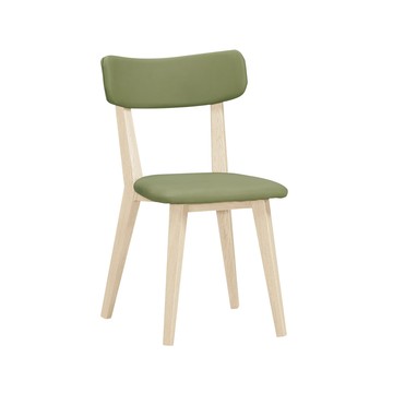 直人木業-ANGELA綠色皮革餐椅