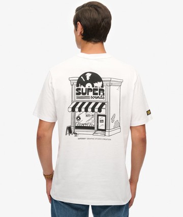 Superdry Men's Record Label Oversized T-shirt White Size: S