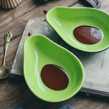 ins韓風牛油果可愛創意陶瓷盤餐具甜品點心小吃盤沙拉碗拍照道具