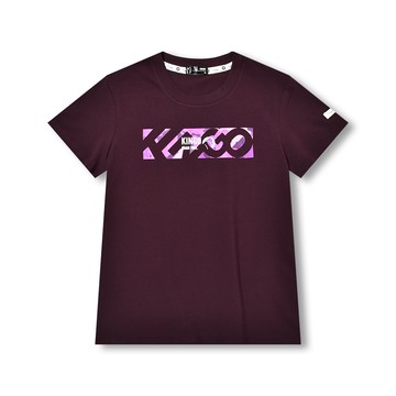 KINGO女款｜深紫印花短袖T恤612144