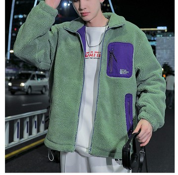 FINDSENSE X  男生款港風羊羔絨寬鬆上衣休閑外套