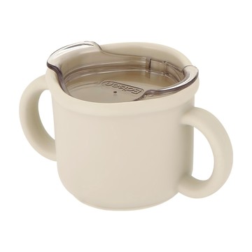 Edison 矽膠學習水杯 150ml 附杯蓋  奶油白色  1個