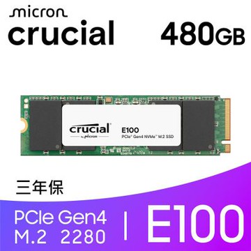 Micron 美光 Crucial E100 480GB Gen4 PCIe M.2 SSD固態硬碟
