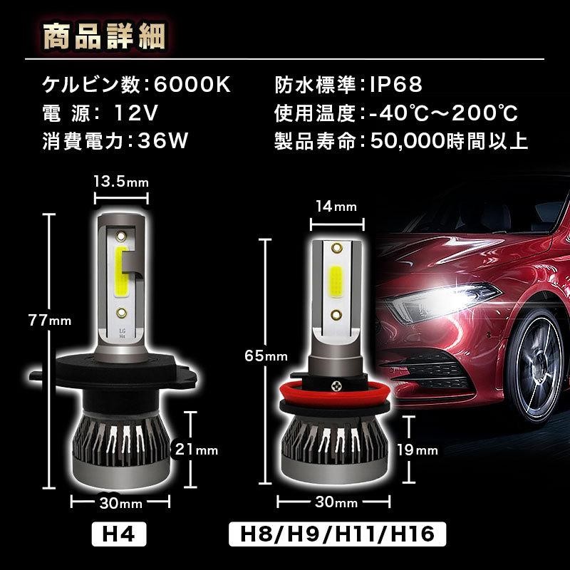 LED ヘッドライト h4 hi/lo バイク 車検対応 ファンレス 爆光 フォグランプ バルブ 後付け 汎用 h4 h8 h9 h11 h16 12v  24v 軽バン 軽トラ 軽トラック 小型車 | LINEショッピング