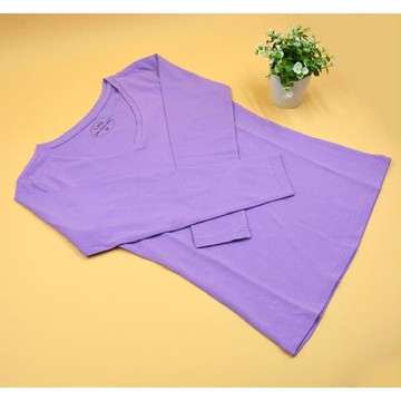 春秋季低領打底衫女士款長袖修身T恤V領短韓版款純黑白色上衣百搭