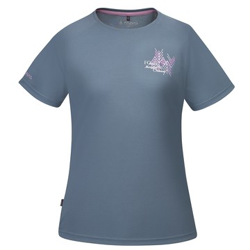 女款POLARTEC POWER DRY透氣排汗短袖T恤(A1TS2504W深岩灰/抗臭/透氣/銀離子)