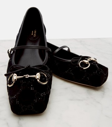 Gucci Gucci Horsebit velvet ballet flats