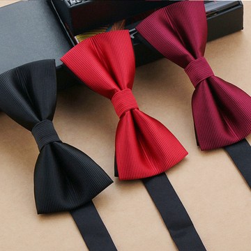 【拉福】橫條紋結婚新郎領結糾糾(中紅)