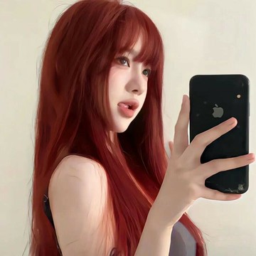 網紅假頭套女長直髮 酒紅色自然蓬鬆cos粉色長髮 全頭套氣質修圓臉 純慾風蓬鬆無痕假髮套 新品韓版整頂式假髮女 增加髮量