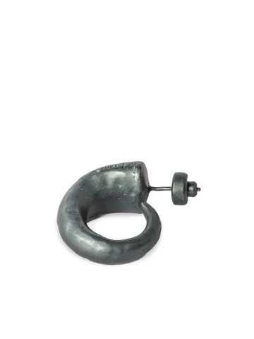 Parts of Four - Horn sterling silver hoop earrings - unisex - Oxidised Sterling Silver - One Size