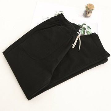 現貨+預購 休閒褲哈倫長褲-鬆緊腰抽繩純色百搭女褲子73tq46【獨家進口】【米蘭精品】