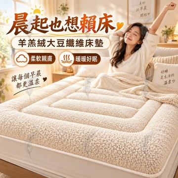 💗舒適升級 羊羔絨床墊 加厚床褥 大豆纖維軟墊 保暖親膚柔軟厚實 臥室宿舍租屋適用 單人雙人床墊