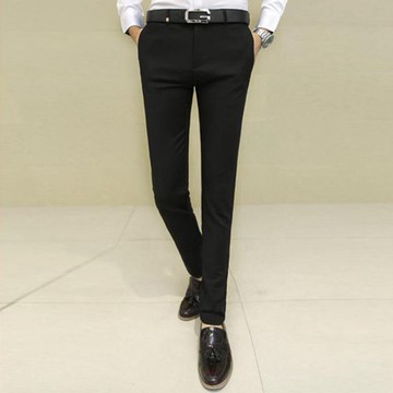 男士修身型西褲春夏青年西裝褲韓版英倫休閒小腳商務彈力男長褲子