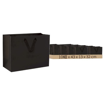 黑卡紙袋 250g黑卡紙+PP帶  43 x 13 x 32 cm  1包