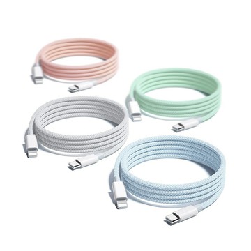1m 快充編織充電線 1M 60W/USB/Type-C/Lightning 適用蘋果iPhone17/16/iPad/手機快充線/傳輸線