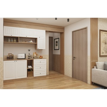 餐廳系統家具 餐櫃+壁櫃-鄉村(白木紋) SE014