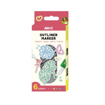 【韓國AMOS】6色驚奇輪廓彩色筆