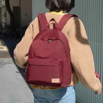 【買就送鑰匙圈】聰明收納率性尼龍筆電後背包(深紅)