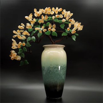 黃水晶搖錢樹家居客廳創意裝飾酒柜玄關桌面閨蜜生日伴手禮物擺件