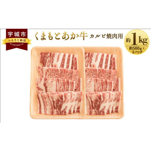 ふるさと納税 熊本県 宇城市 くまもとあか牛 カルビ 焼肉用 約1kg(約500g×2パック) 和牛 牛肉