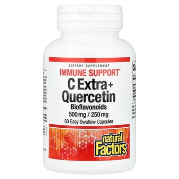 Natural Factors, C Extra + 槲皮素，機體抵抗幫助，60 粒易吞嚥膠囊