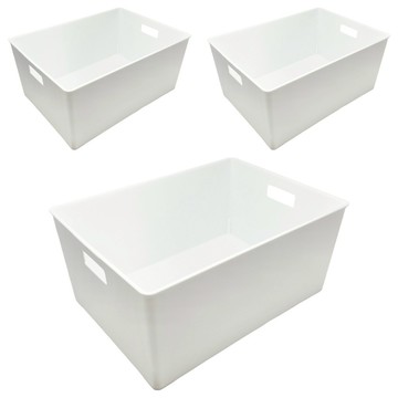 HIMARAYA 收納整理箱 3.6L 202776  L(26 x 19 x 11.5cm)  白色  3個