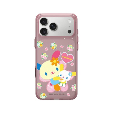 iPhone 17 Pro Max Clear (相機按鈕) 晶醺玫 - 三麗鷗-花小兔 Usahana - 抱緊緊